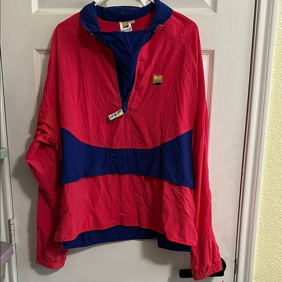 Solumbra Jackets & Blazers - Vintage Solumbra Red & Blue pullover windbreaker jacket - Size Large